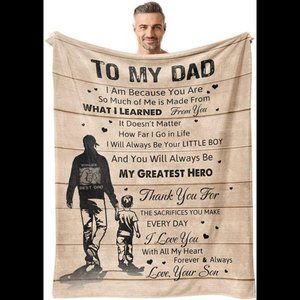 Dad Gifts from Son, Dad Blanket 60"x50", Best Dad Gifts Ideas for Father